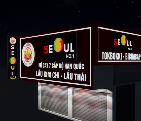 bảng hiệu ALU CHỮ NỔI mì cay Seoul bảng hiệu ALU CHỮ NỔI mì cay Seoul